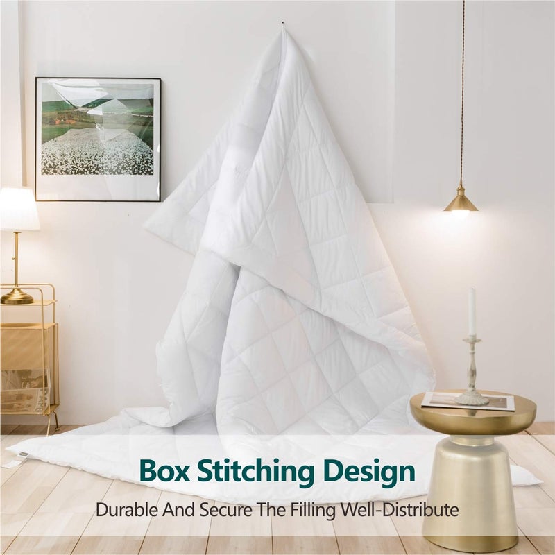 cozy night Cozynight Soft Twin Size Comforter Duvet Insert-Lightweight Down Alternative Comforter with Corner Tabs-Breathable Machine Washable Diamond Stitching (White,68"x86") - Image 3